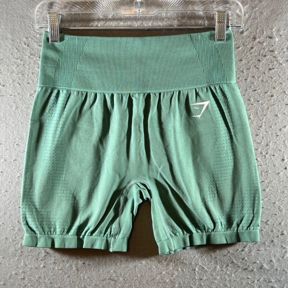 1288 | Gymshark Seamless High Waisted Workout Athletic Shorts Green Womens S